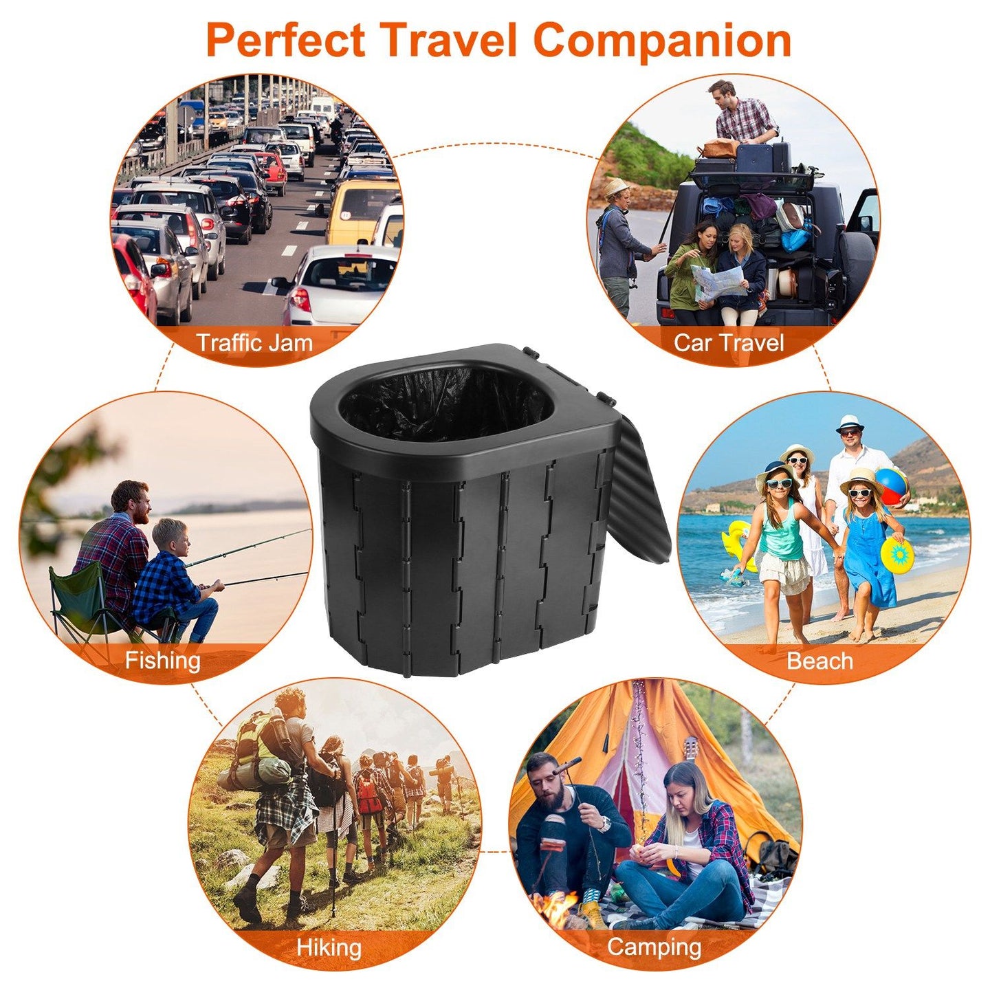 Portable Emergency Folding Toilet – Heavy-Duty Outdoor Porta Potty