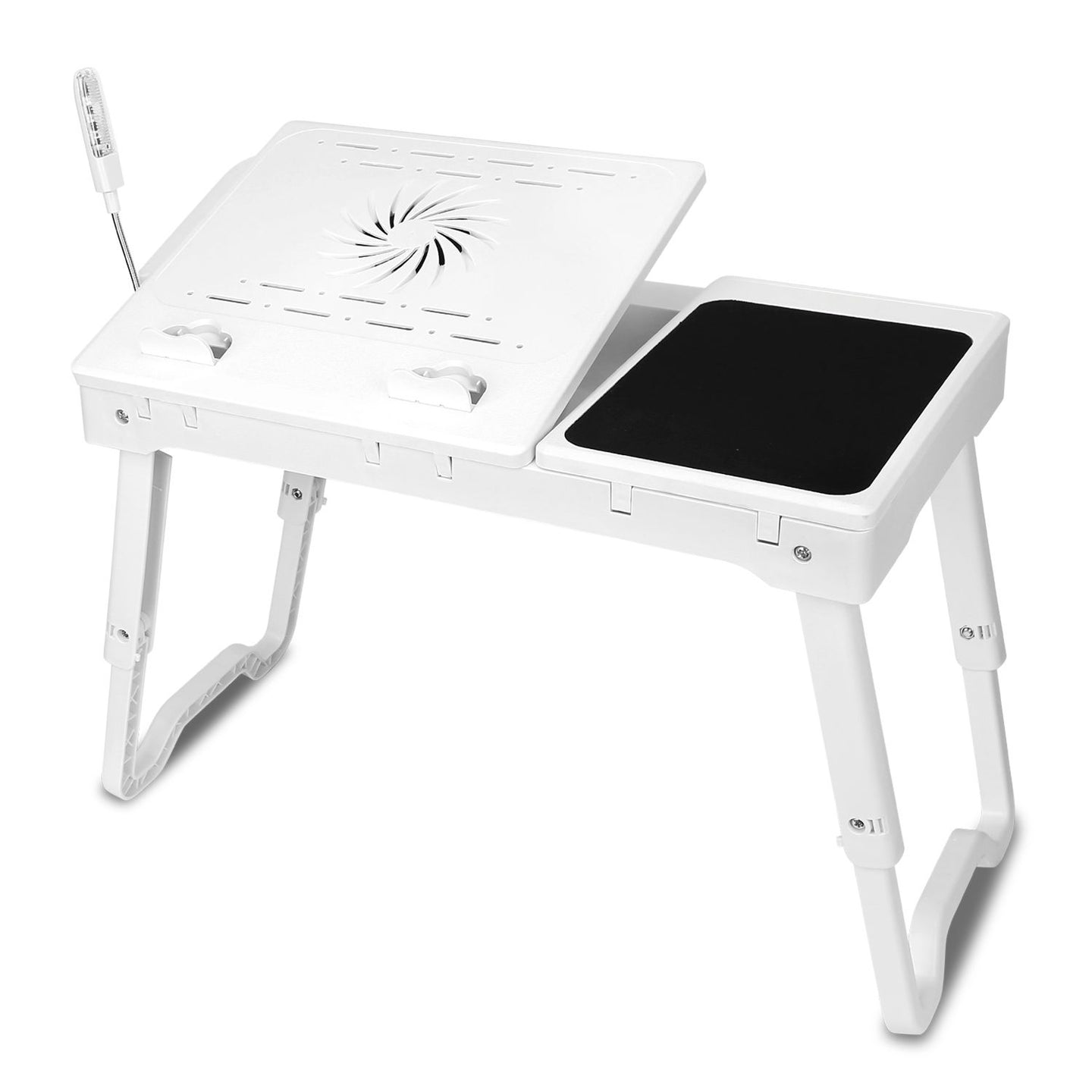 Multifunctional Foldable Laptop Desk with Cooling Fan & LED Light