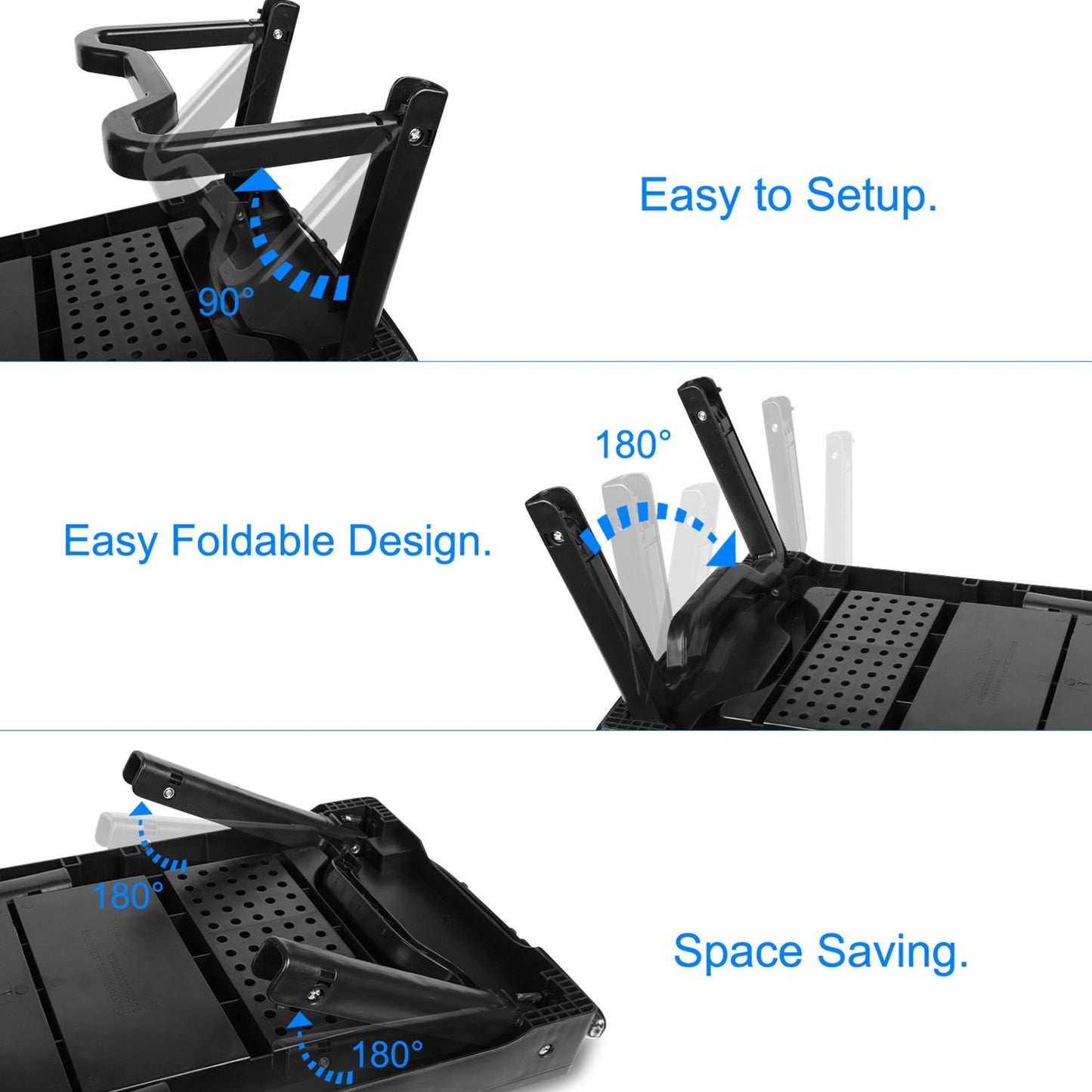 Multifunctional Foldable Laptop Desk with Cooling Fan & LED Light
