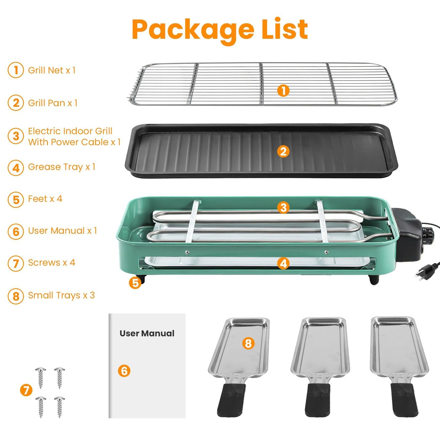 2-IN-1 Electric Grill & Crepe Maker, 2000W Fast Heat 5 Temp Control, 3 Raclette Trays Dishwasher Safe for Indoor Outdoor