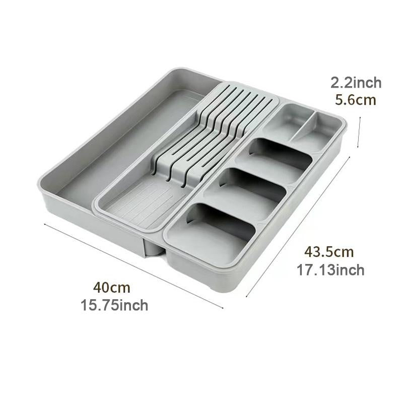 Expandable Cutlery Drawer Organizer – Knife & Fork Storage Box