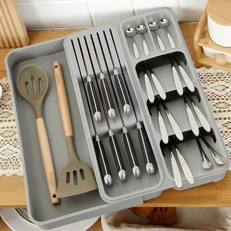 Expandable Cutlery Drawer Organizer – Knife & Fork Storage Box