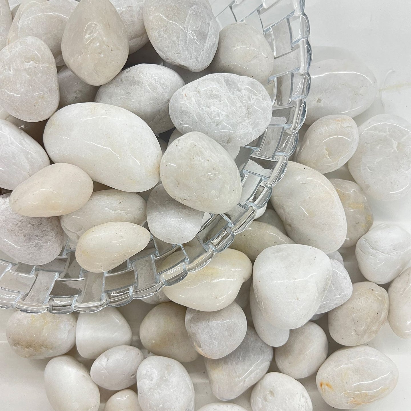 38lbS Large White River Rocks 2-3 Inch - Natural Polished Pebbles for Landscaping, Garden Decor, Aquariums, Decorative Stones for Pathways, Planters