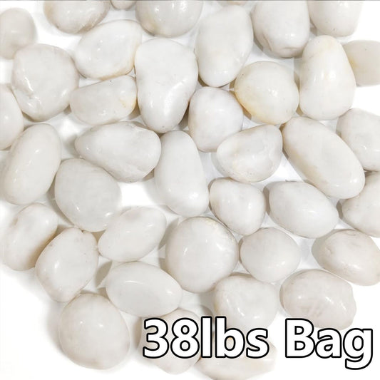 38lb Large White River Rocks 2-3" - Natural Polished Landscaping Pebbles