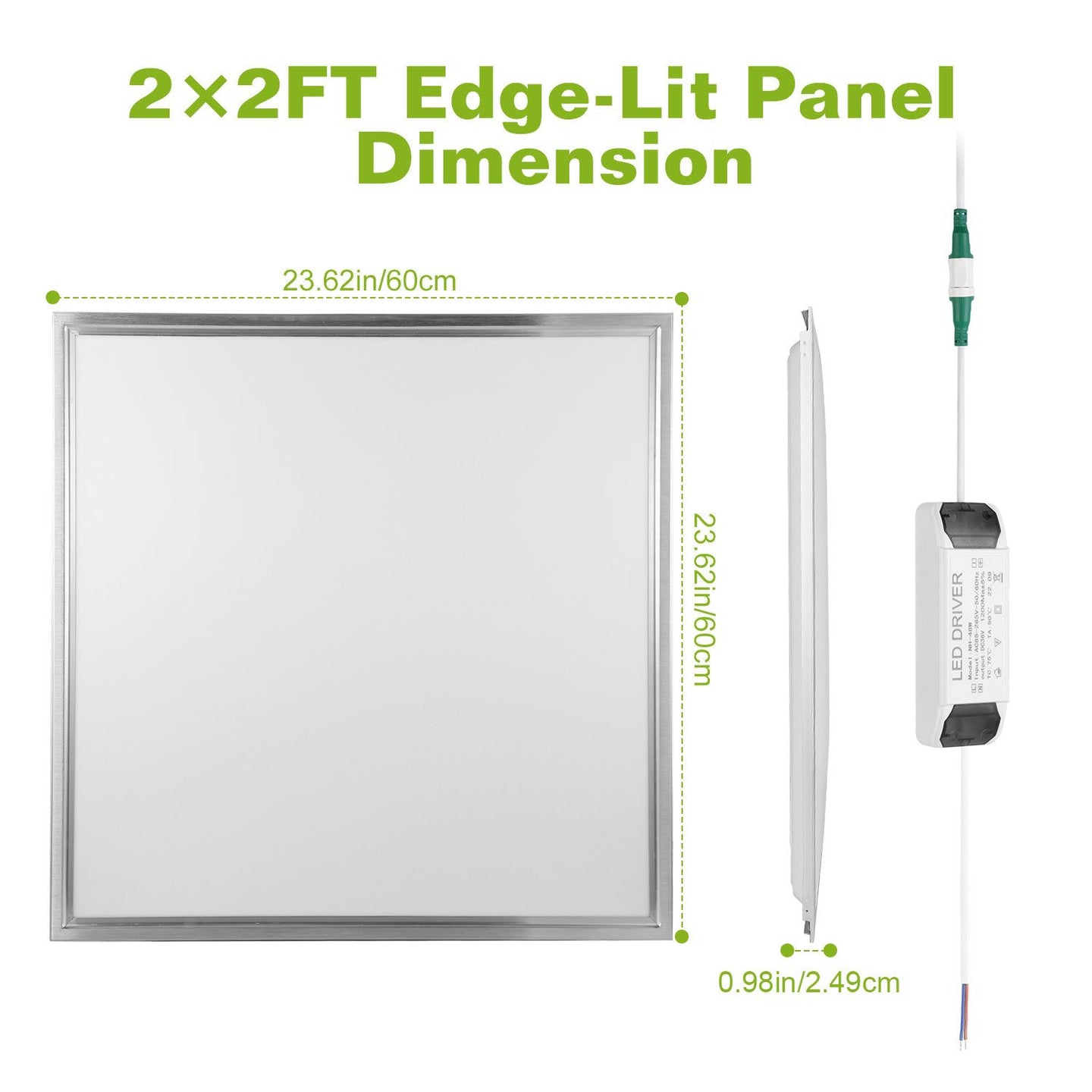 48W 2x2 LED Panel Light - 5800LM Ultra-Bright Ceiling Troffer