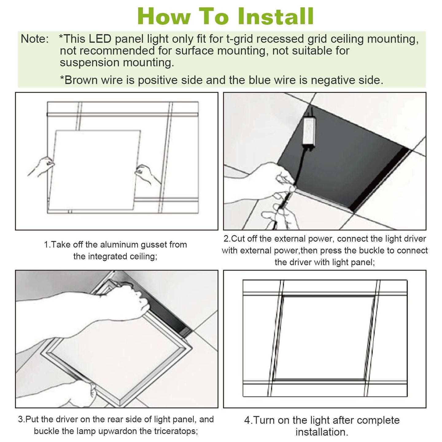 48W 2x2 LED Panel Light - 5800LM Ultra-Bright Ceiling Troffer