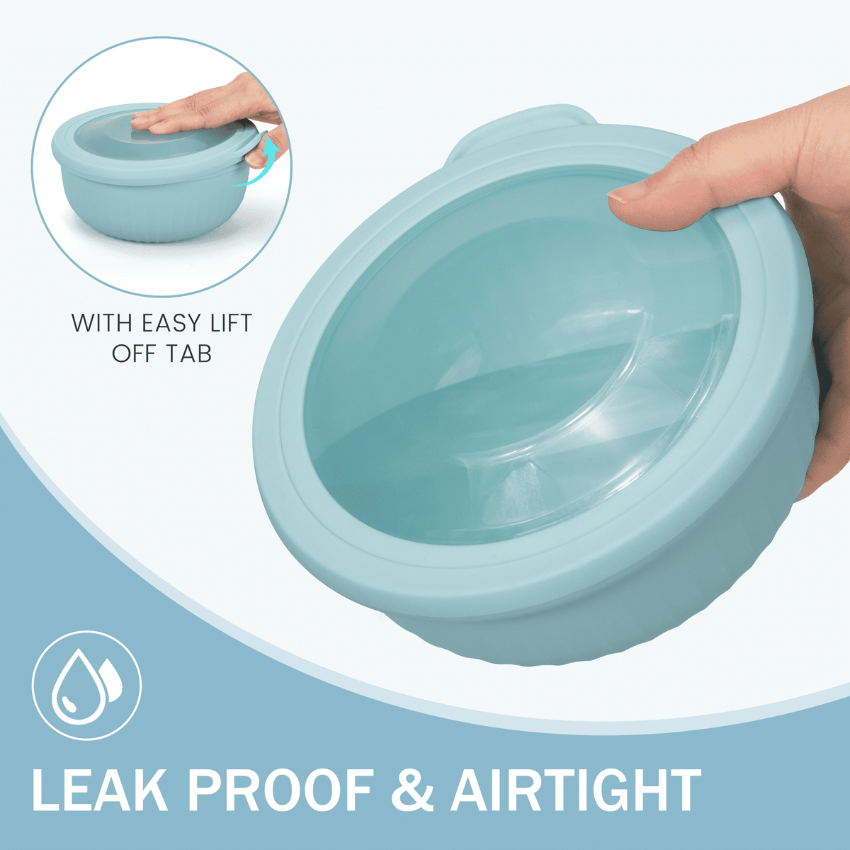 8 Piece Mixing Bowl with Lids Set, Plastic Bowls, Meal Prep Bowl Set, Nesting Mixing Bowls for Space Saving Storage, Ideal for Cooking, Baking, Food Prep, Dishwasher Safe - Wide Bowls, Blue