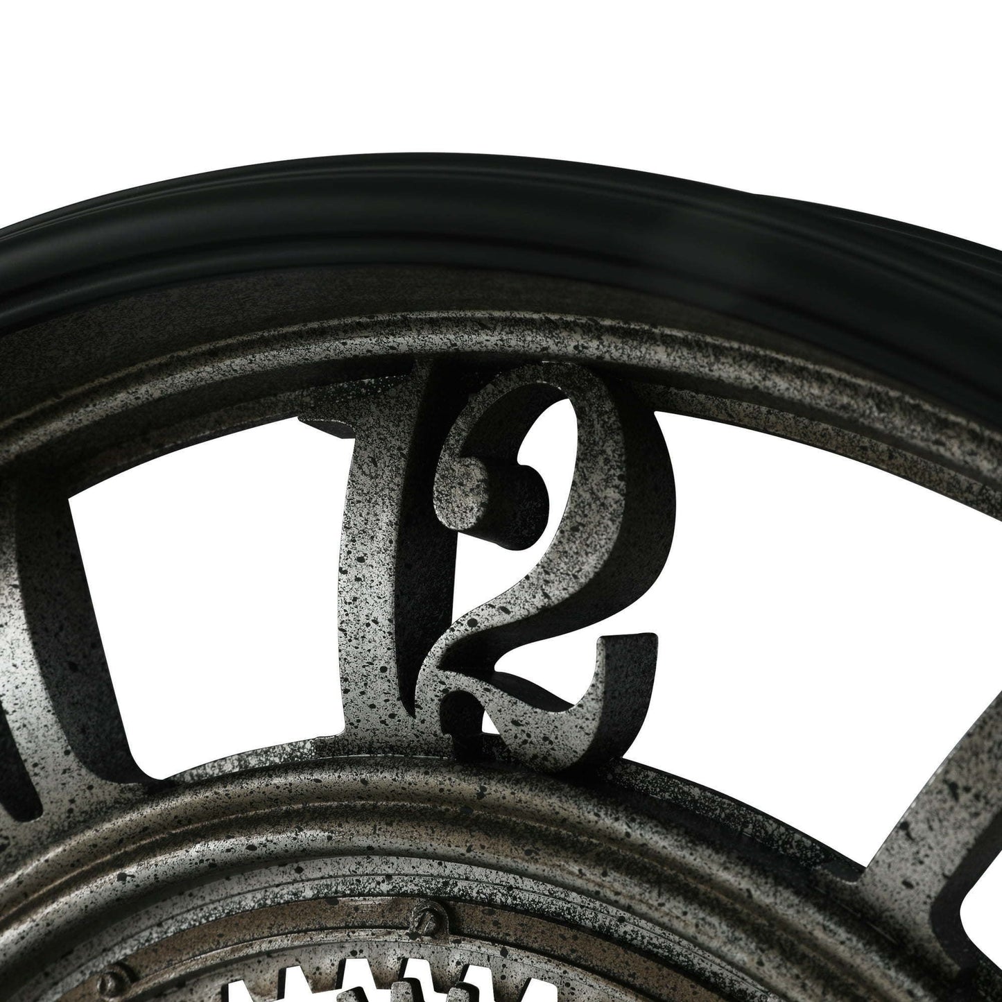 20” Rustic Metal Gear Wall Clock – Indoor Analog Arabic Numerals, Industrial Steampunk Design