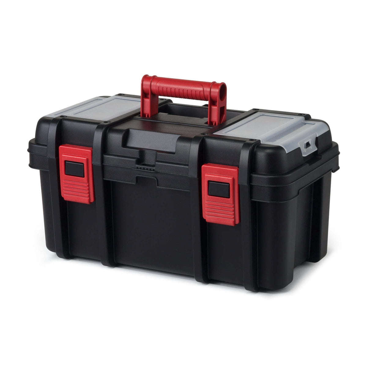 16" Plastic Toolbox for Tools & Hardware – Black Portable Storage Organizer