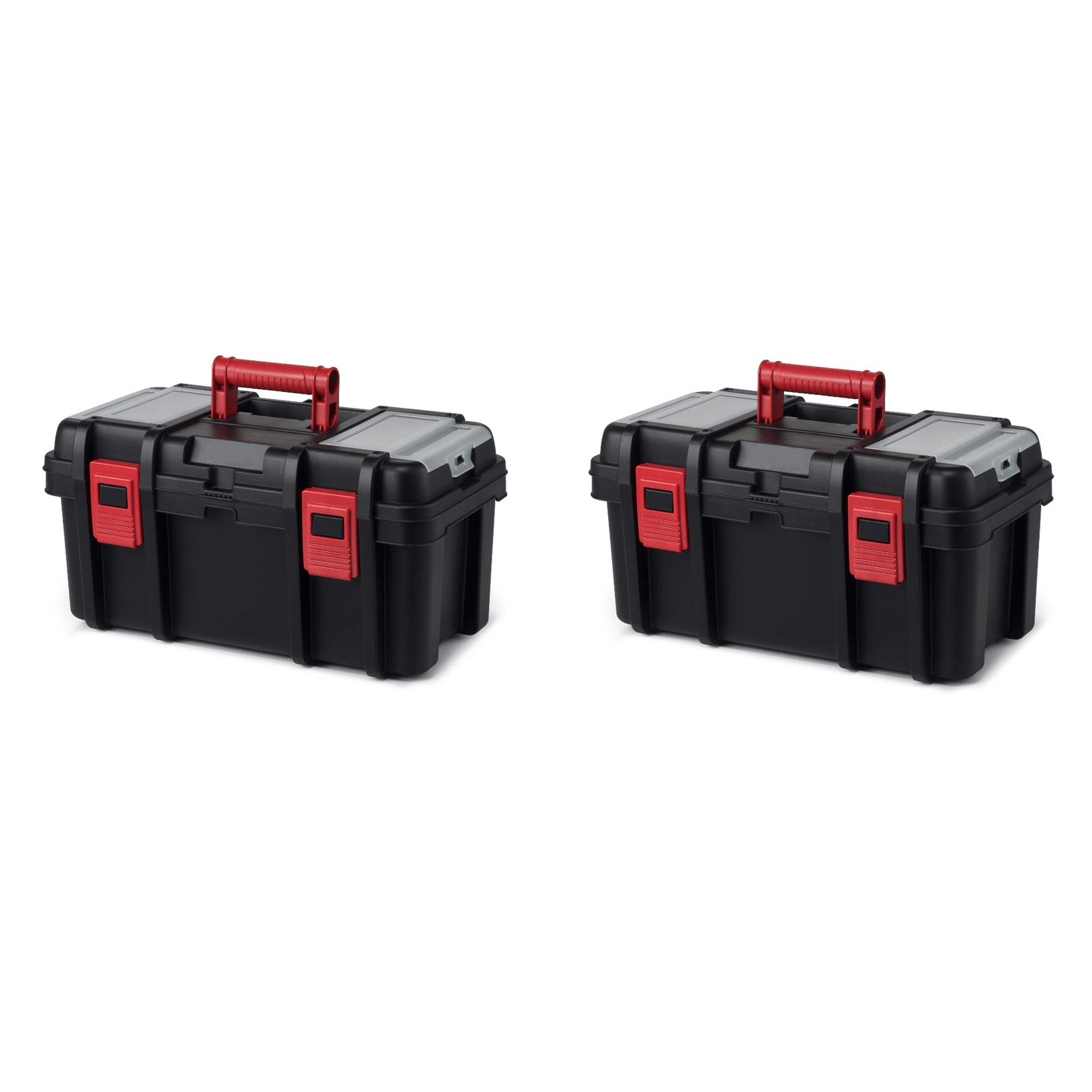 16" Plastic Toolbox for Tools & Hardware – Black Portable Storage Organizer