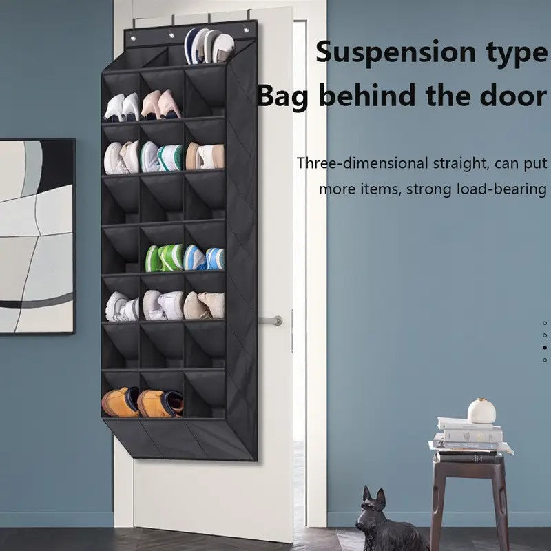 8-Tier Over-the-Door Shoe Organizer with 24 Deep Pockets – Hanging Storage Rack for Closet, Bedroom, Dorm, or Entryway