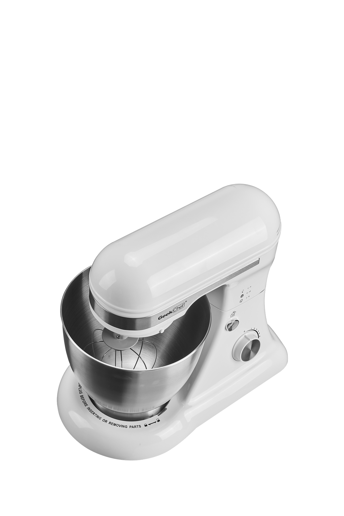 4.8QT Electric Stand Mixer – 12-Speed Tilt-Head with Dough Hook, Whisk & Beater, White