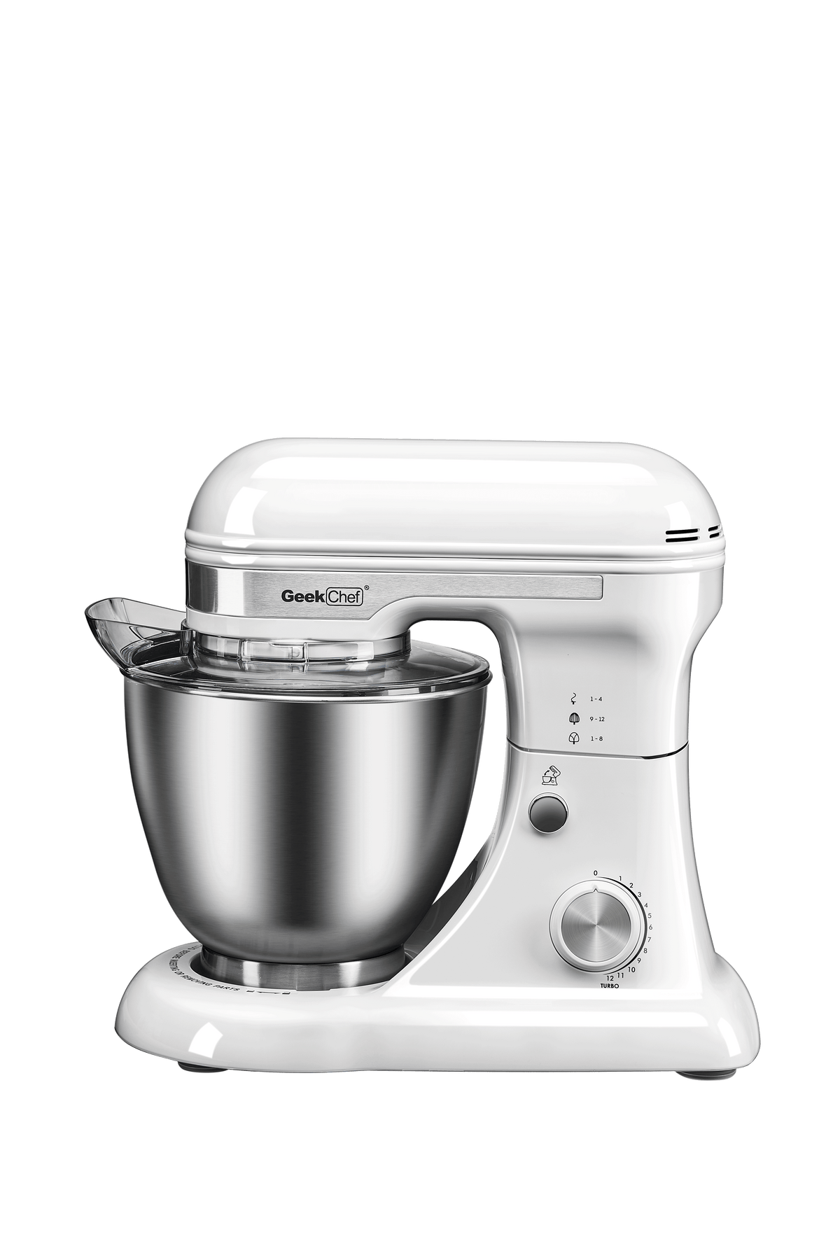 4.8QT Electric Stand Mixer – 12-Speed Tilt-Head with Dough Hook, Whisk & Beater, White
