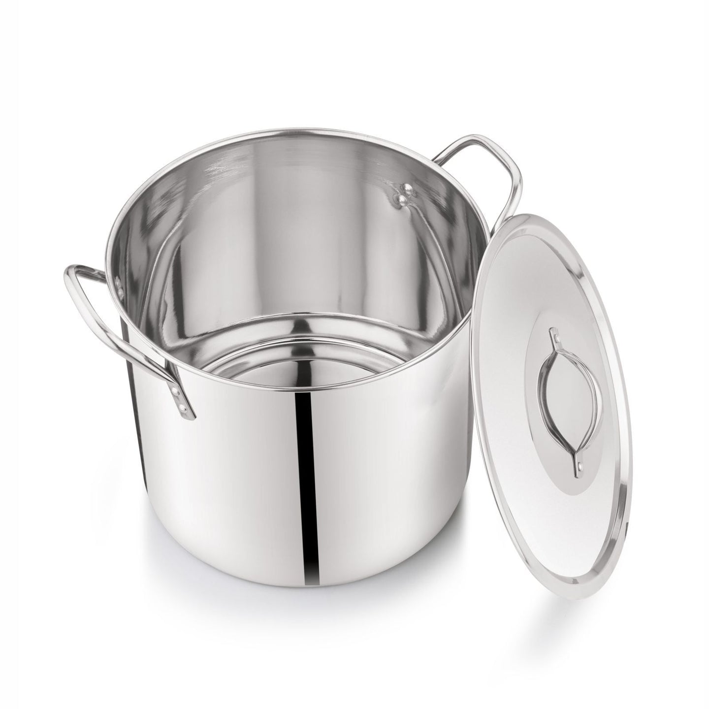 4-Pack 8-Qt Stainless Steel Stock Pot with Metal Lid, Heavy-Duty, Stay-Cool Handles
