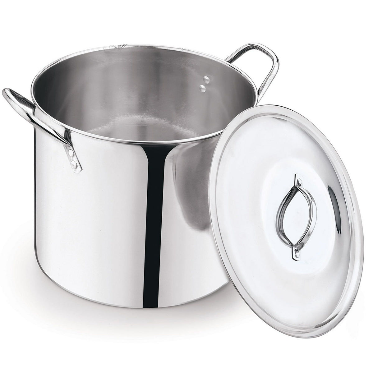 4-Pack 8-Qt Stainless Steel Stock Pot with Metal Lid, Heavy-Duty, Stay-Cool Handles