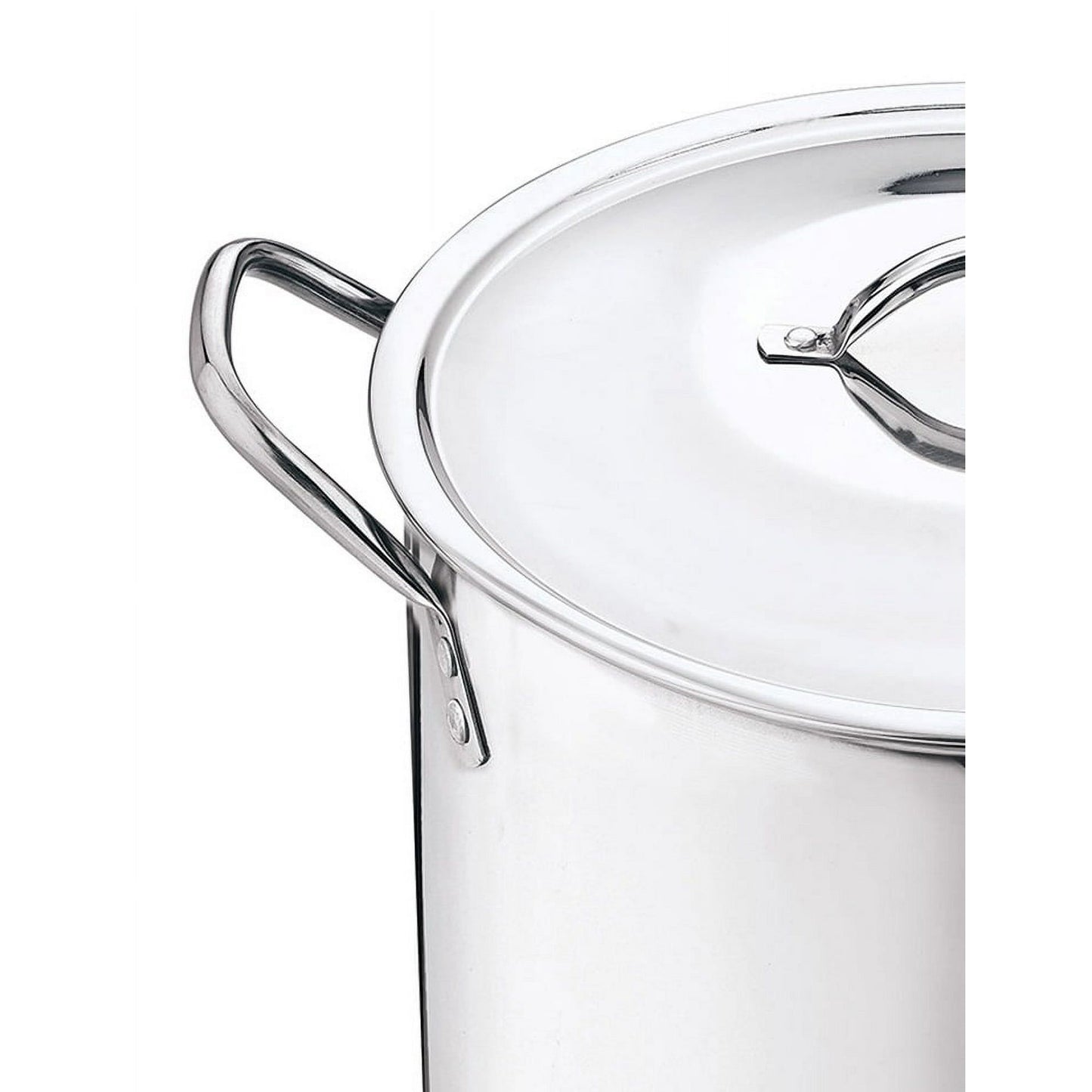 4-Pack 8-Qt Stainless Steel Stock Pot with Metal Lid, Heavy-Duty, Stay-Cool Handles