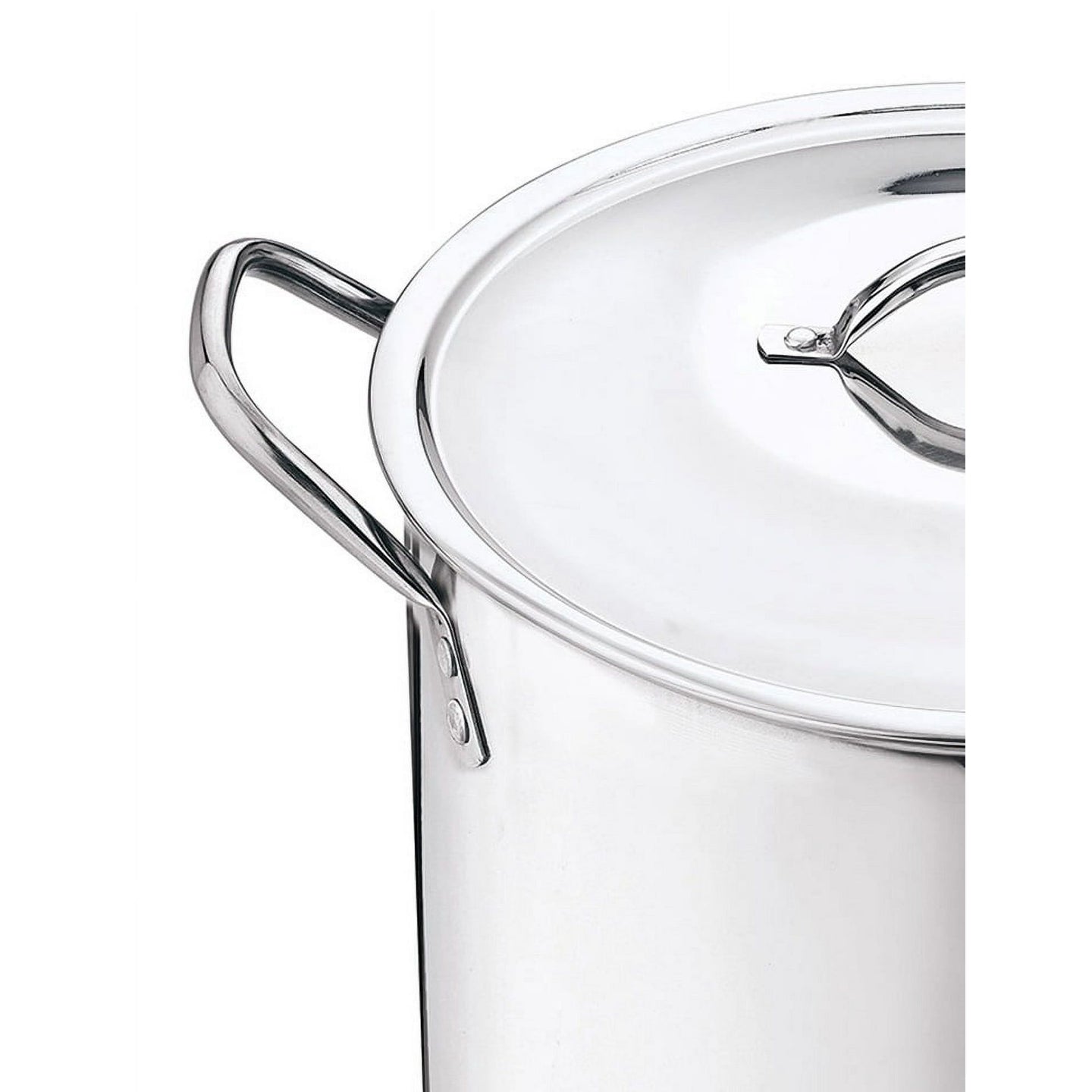 4-Pack 8-Qt Stainless Steel Stock Pot with Metal Lid, Heavy-Duty, Stay-Cool Handles