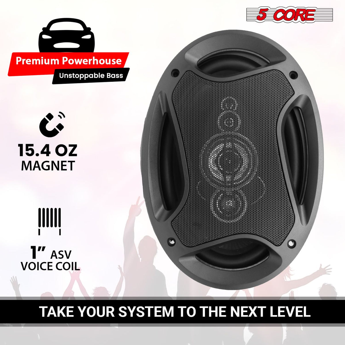 6x9 Car Speakers 800W 4Ω 2-Way Coaxial with Super Tweeter – Clear Sound & Deep Bass