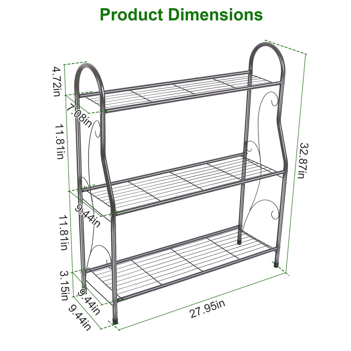 3-Tier Metal Plant Stand & 88lb Capacity Outdoor Display Rack