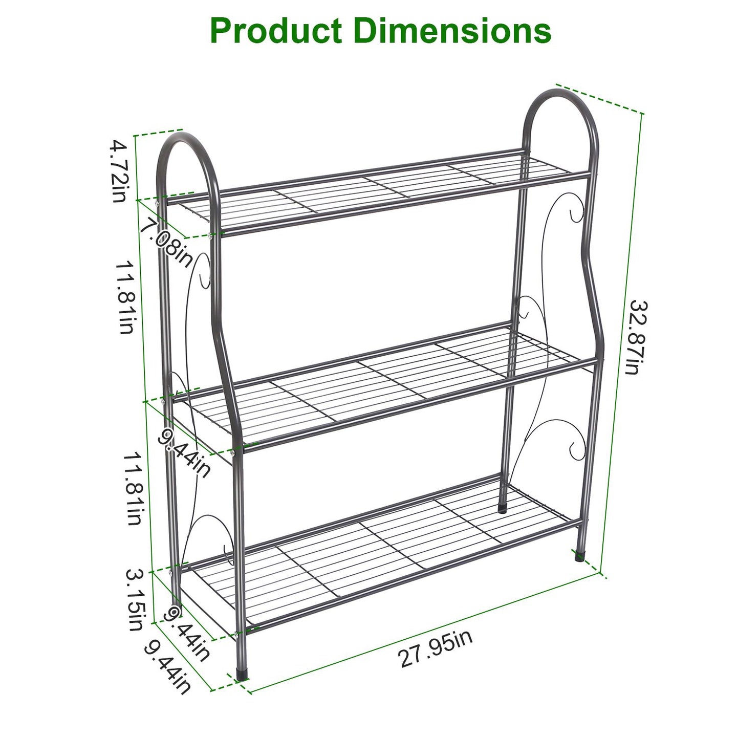 3-Tier Metal Plant Stand & 88lb Capacity Outdoor Display Rack