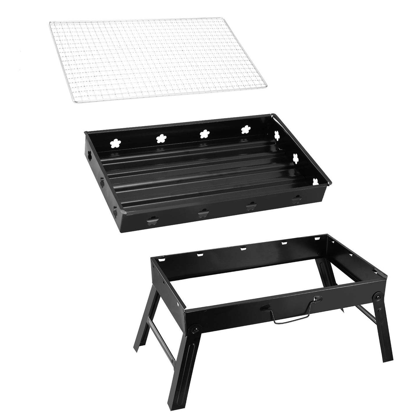 Portable Foldable Charcoal BBQ Grill for Camping & Picnics