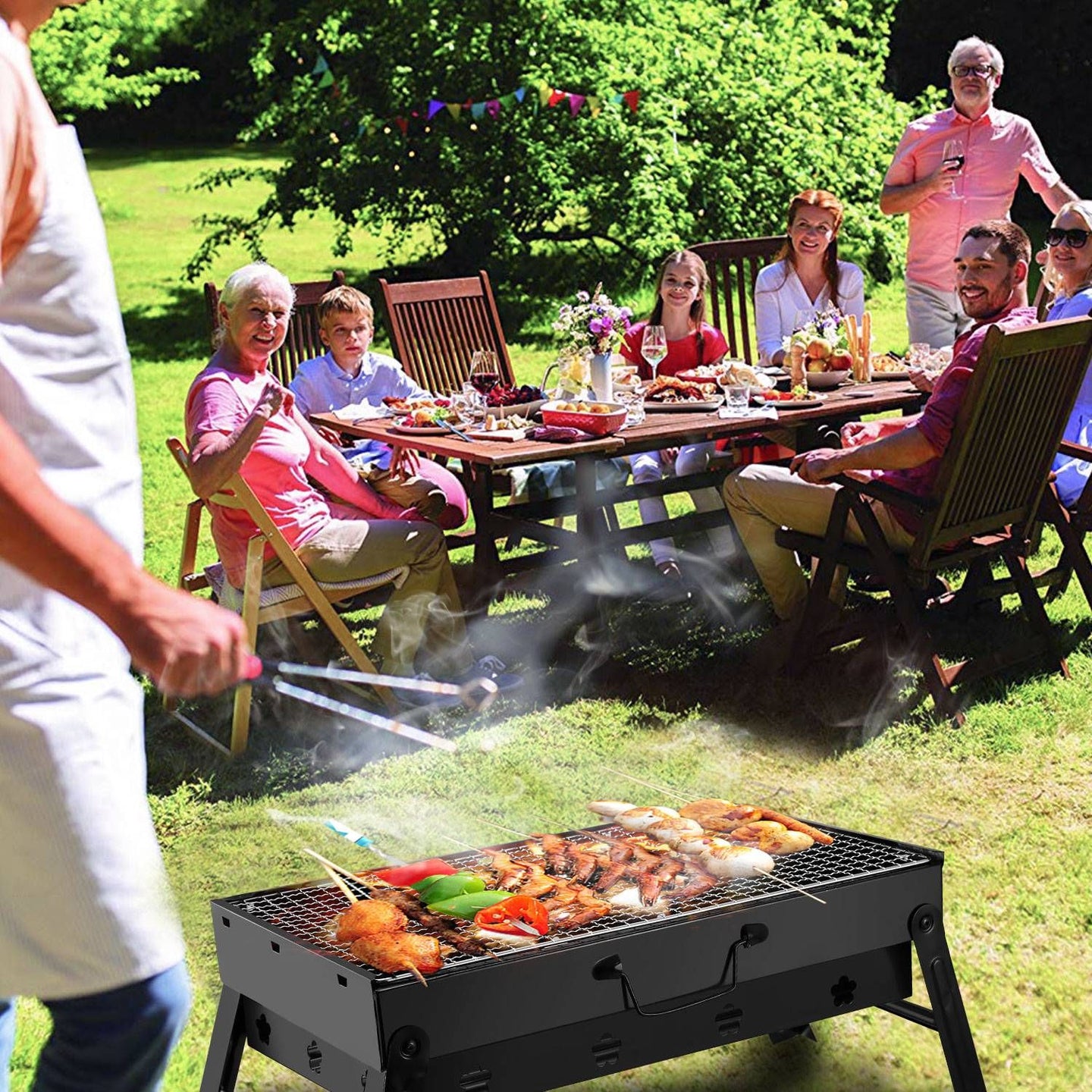 Portable Foldable Charcoal BBQ Grill for Camping & Picnics