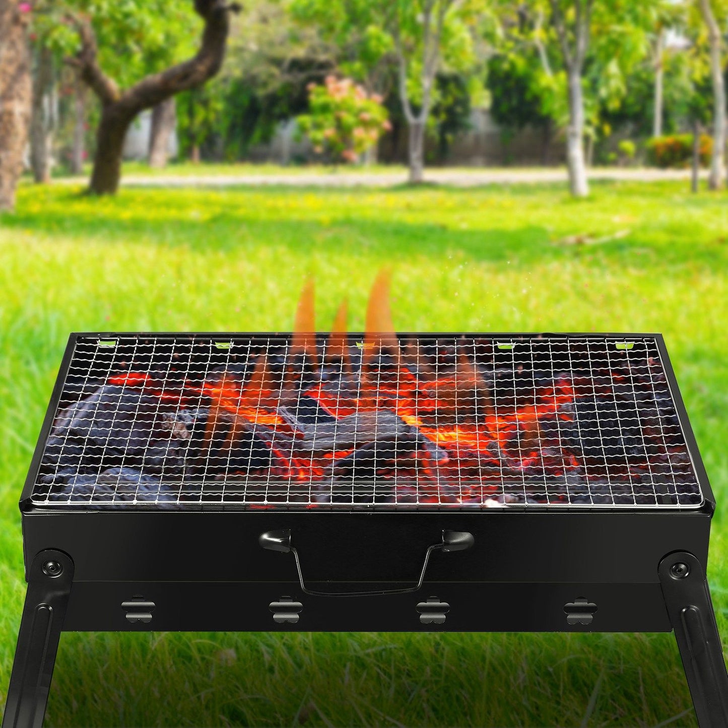 Portable Foldable Charcoal BBQ Grill for Camping & Picnics