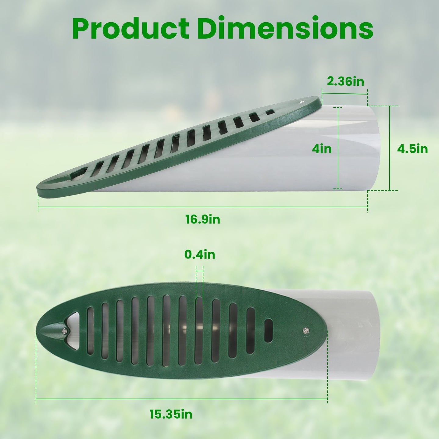 4" Green Angled Yard Drain Emitter with Sloped Grate
