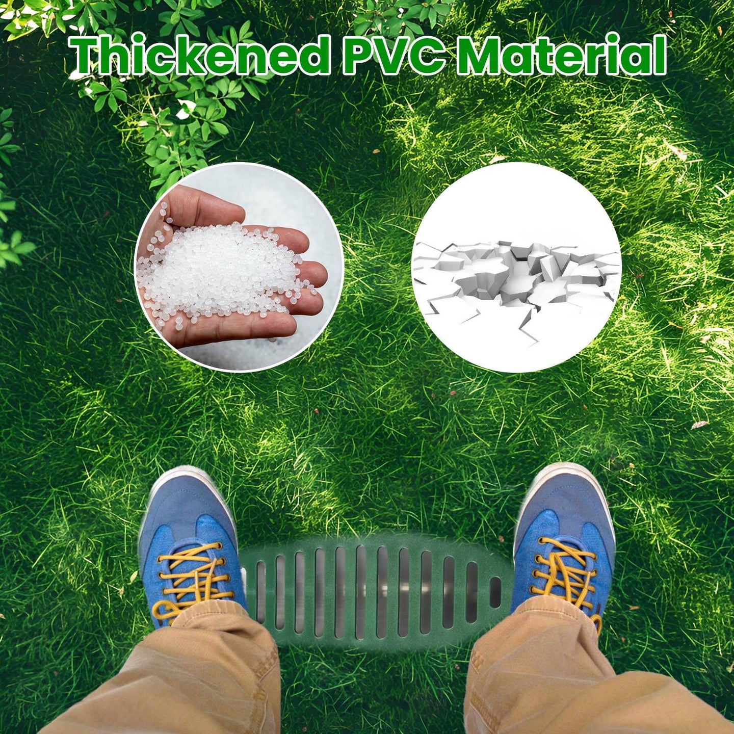 4" Green Angled Yard Drain Emitter with Sloped Grate
