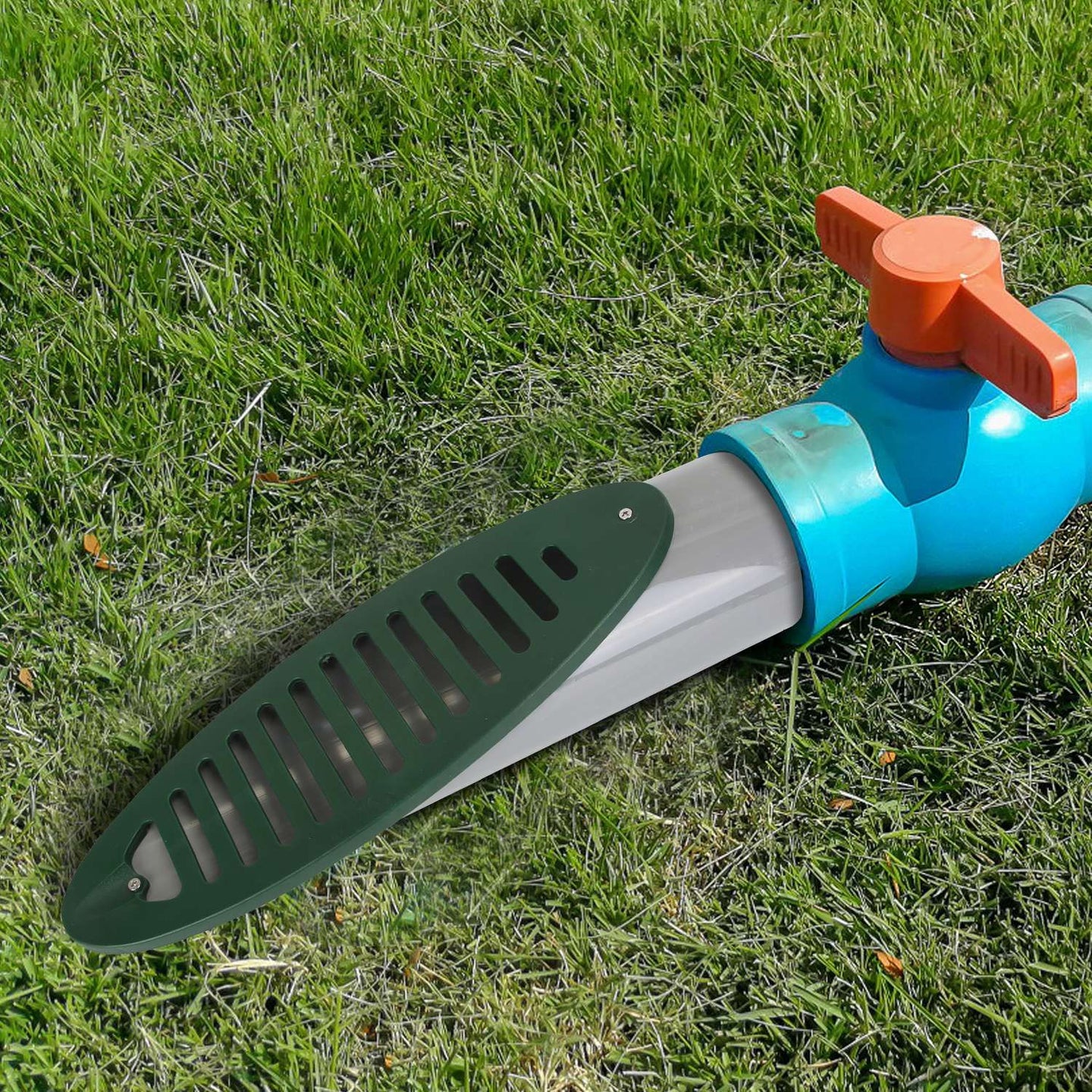 4" Green Angled Yard Drain Emitter with Sloped Grate