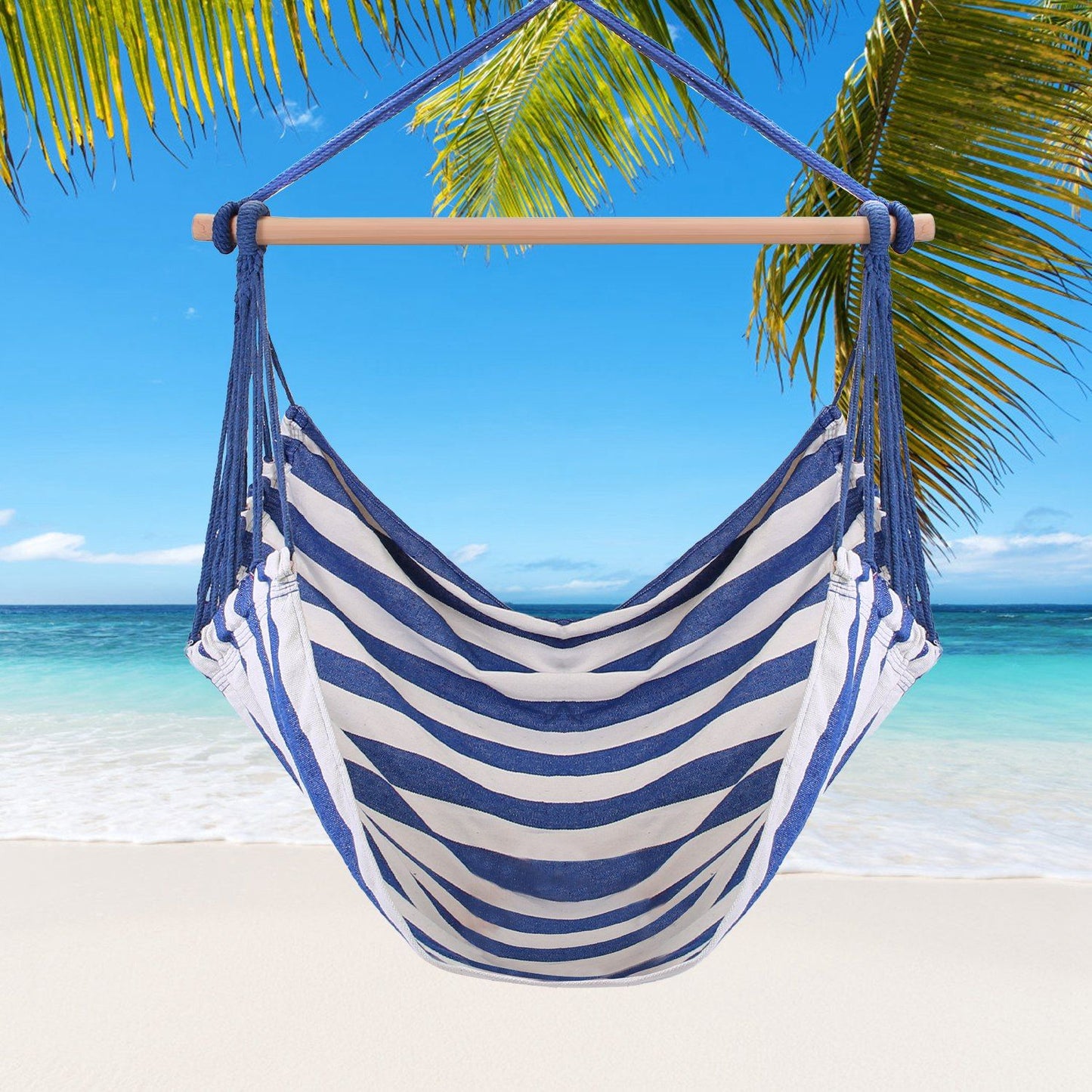 Hammock Chair Swing with Pillows - Portable Canvas Porch Swing & Hanging Seat