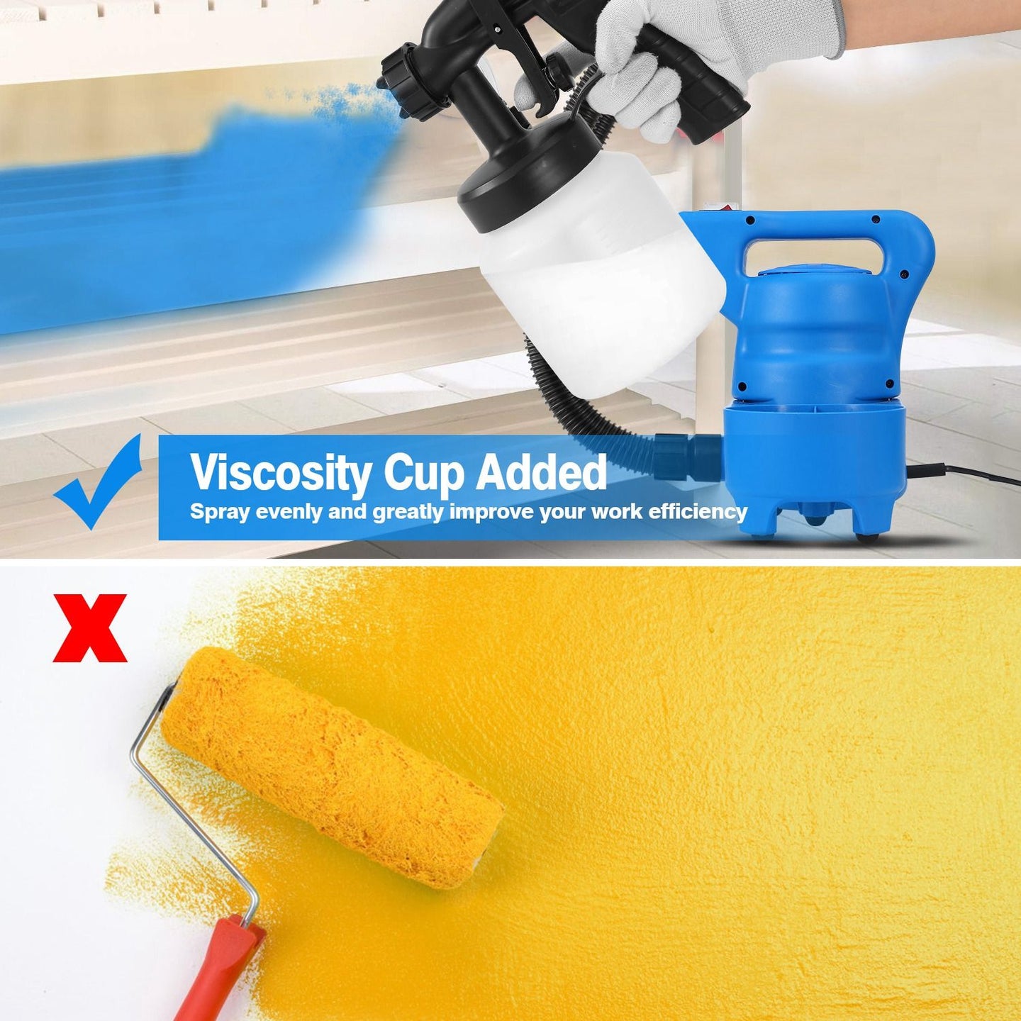 HVLP Paint Sprayer – 3 Spray Patterns for Home & Furniture DIY Painting