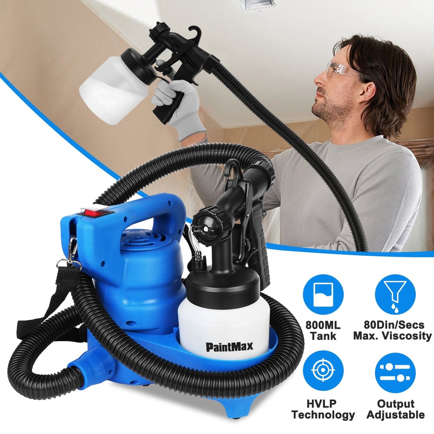 HVLP Paint Sprayer – 3 Spray Patterns for Home & Furniture DIY Painting