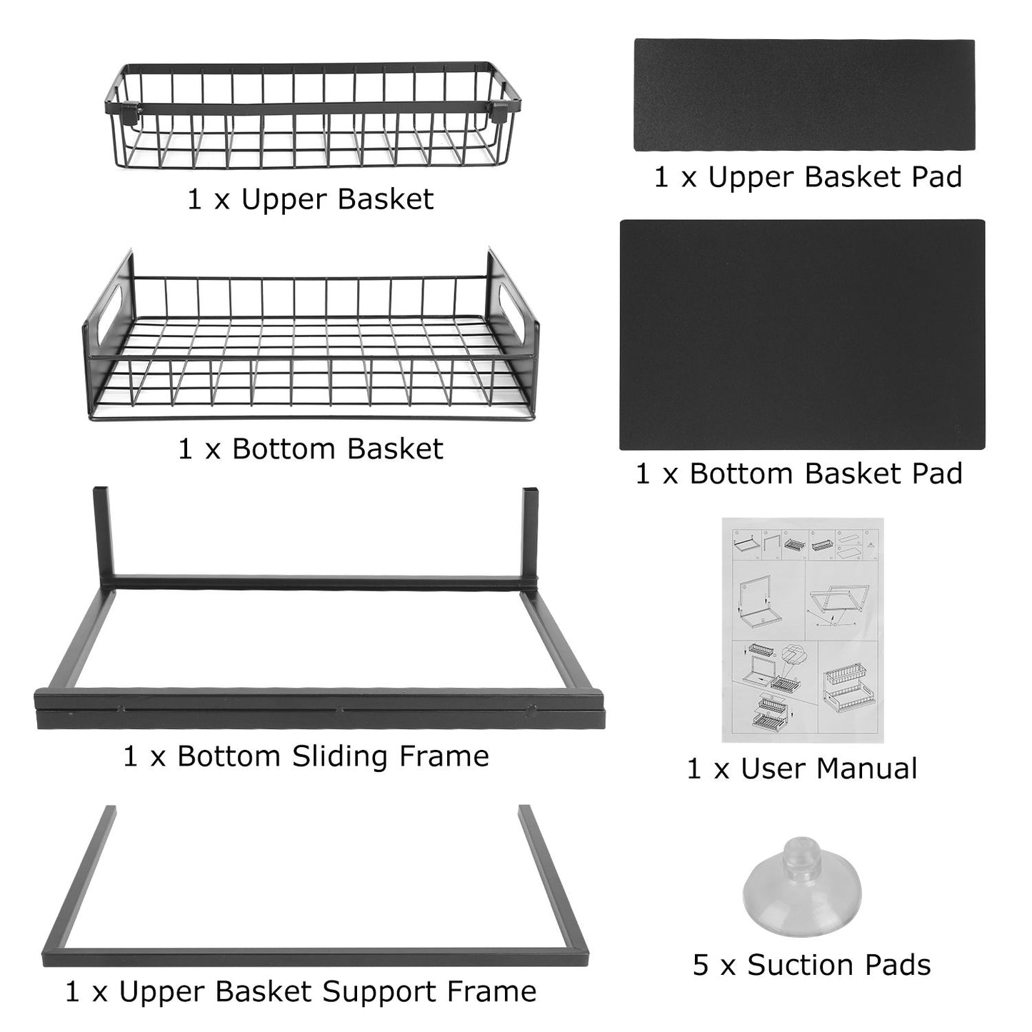 2-Tier Under Sink Organizer: Pull-Out Metal Storage Shelf for Kitchen & Bathroom