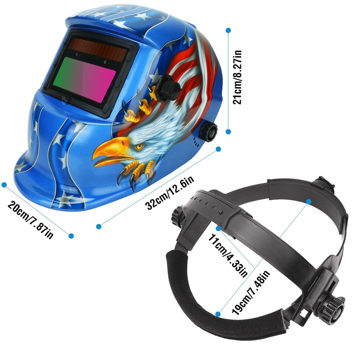 True Color Auto Darkening Welding Helmet - Solar Powered Mask for MIG/TIG/Arc & Grinding