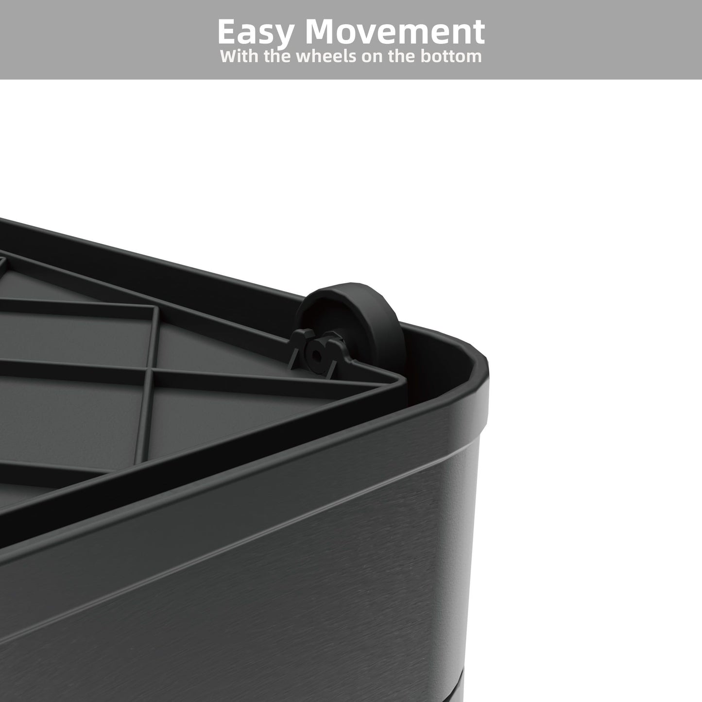 506QT 4-Pack Stackable Storage Bins with Wheels, Clear Folding Closet Organizers