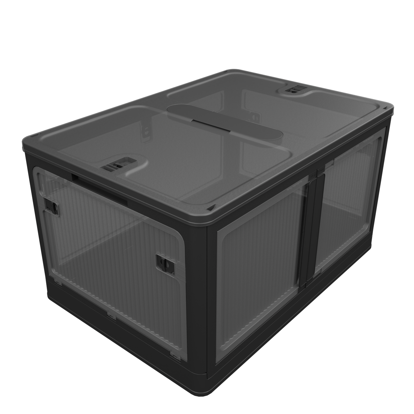 506QT 4-Pack Stackable Storage Bins with Wheels, Clear Folding Closet Organizers