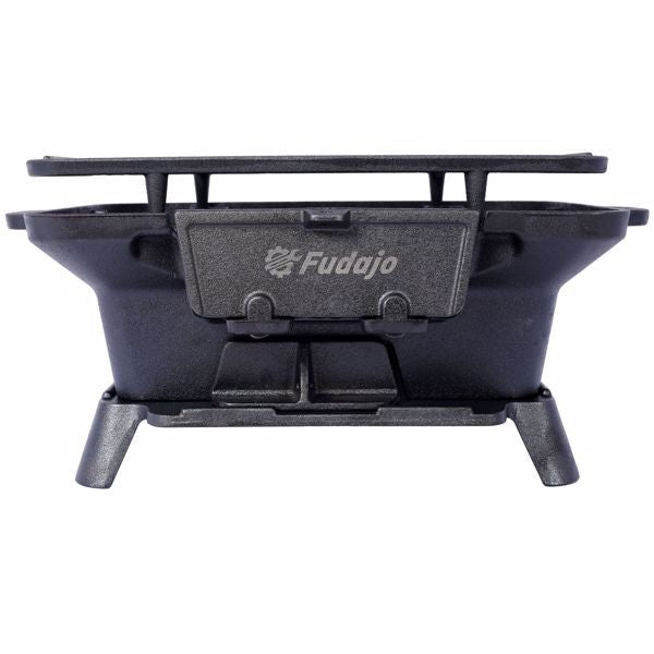 Oval Cast Iron Grill Outdoor, Portable Charcoal Grill and Tabletop Cast Iron Skillet - 100% Cast Iron, Enameled, Durable, Small Charcoal Grill, Camping Stove, Hibachi Grill