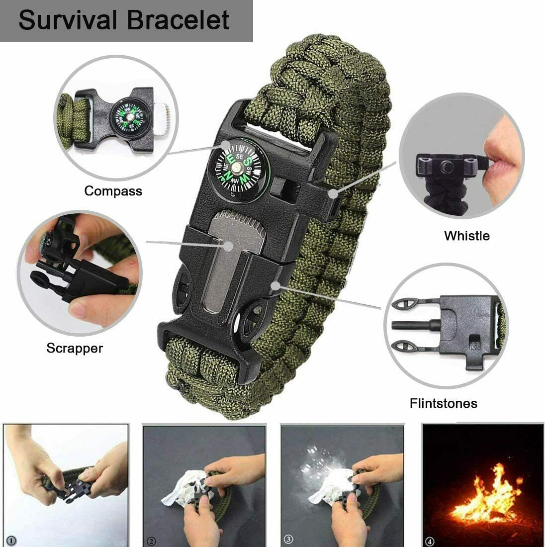 14-In-1 Outdoor Camp Kit Camping Hiking Tactical Gear Case Set Box