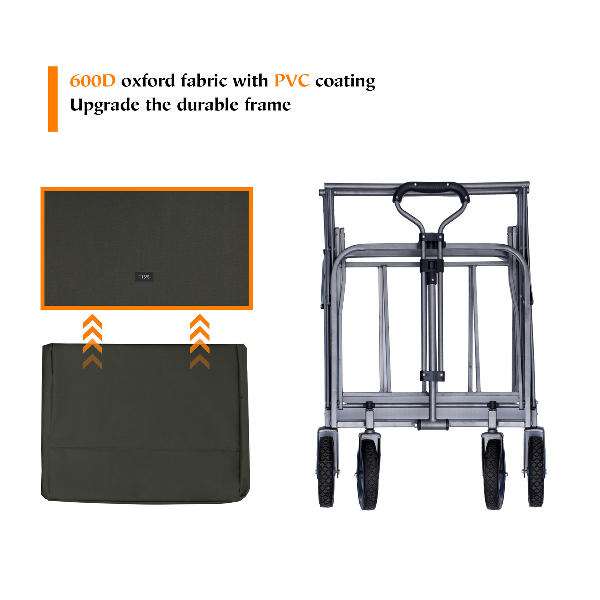 Outdoor Garden Multipurpose Micro Collapsible Beach Trolley Cart Camping Folding Wagon
