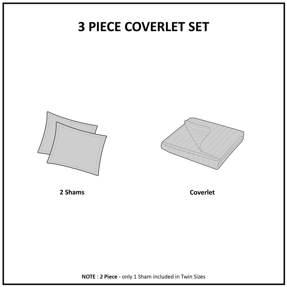 3 Piece Reversible Quilt Set