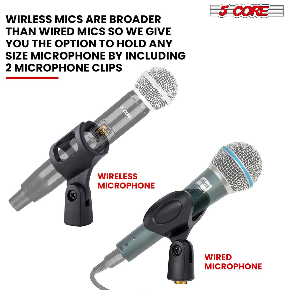 5 Core Desk Microphone Stand Black • Adjustable Height Extendable Boom Arm • Table Mic Holder w Round Base Anti Slip Pad • Universal Mic Clip and 3/8'' and 5/8'' Thread Adapter- MSSB