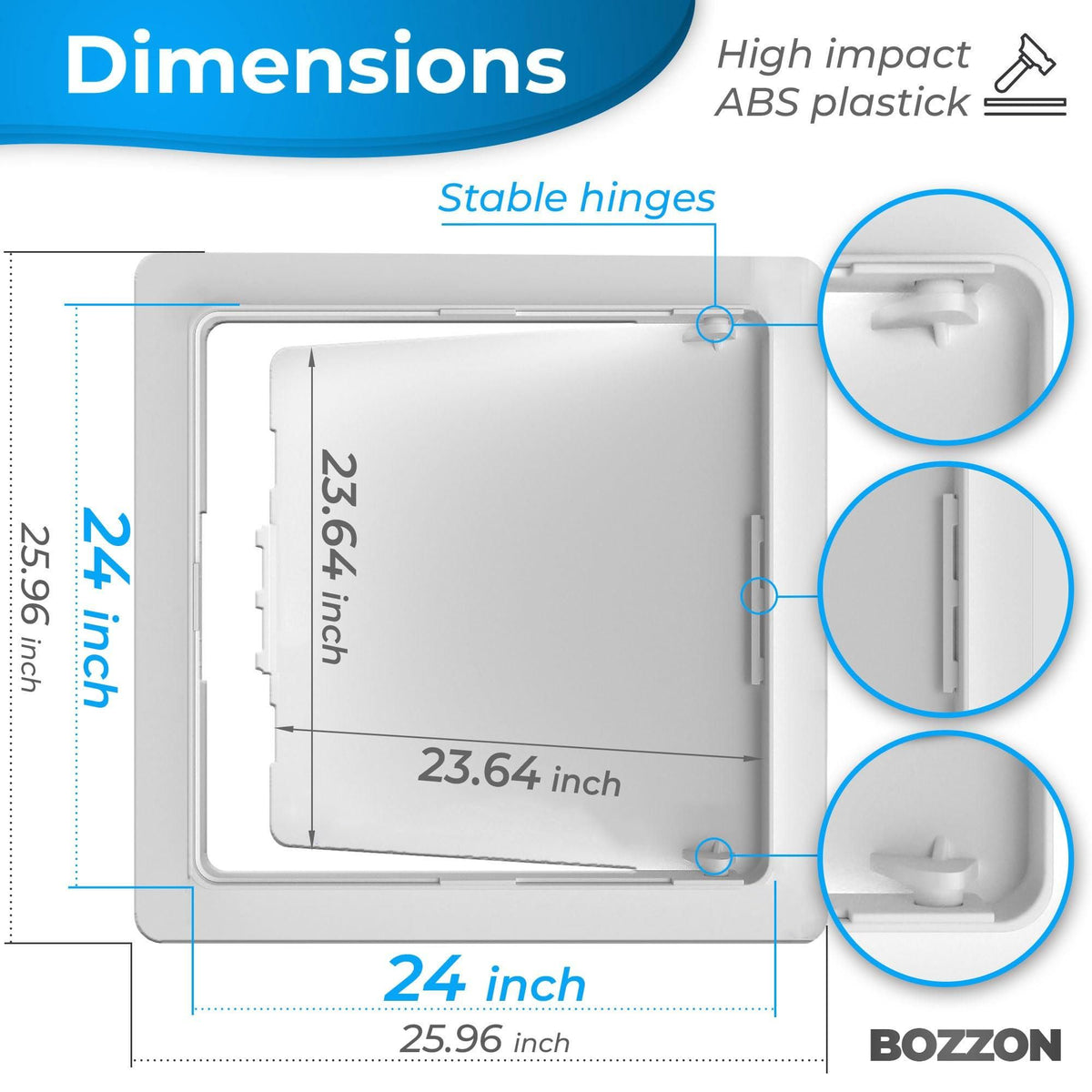 Access Panel for Drywall 24x24 inch Wall Hole Cover Access Door Plumbing Access Panel for Drywall Heavy Durable Plastic White