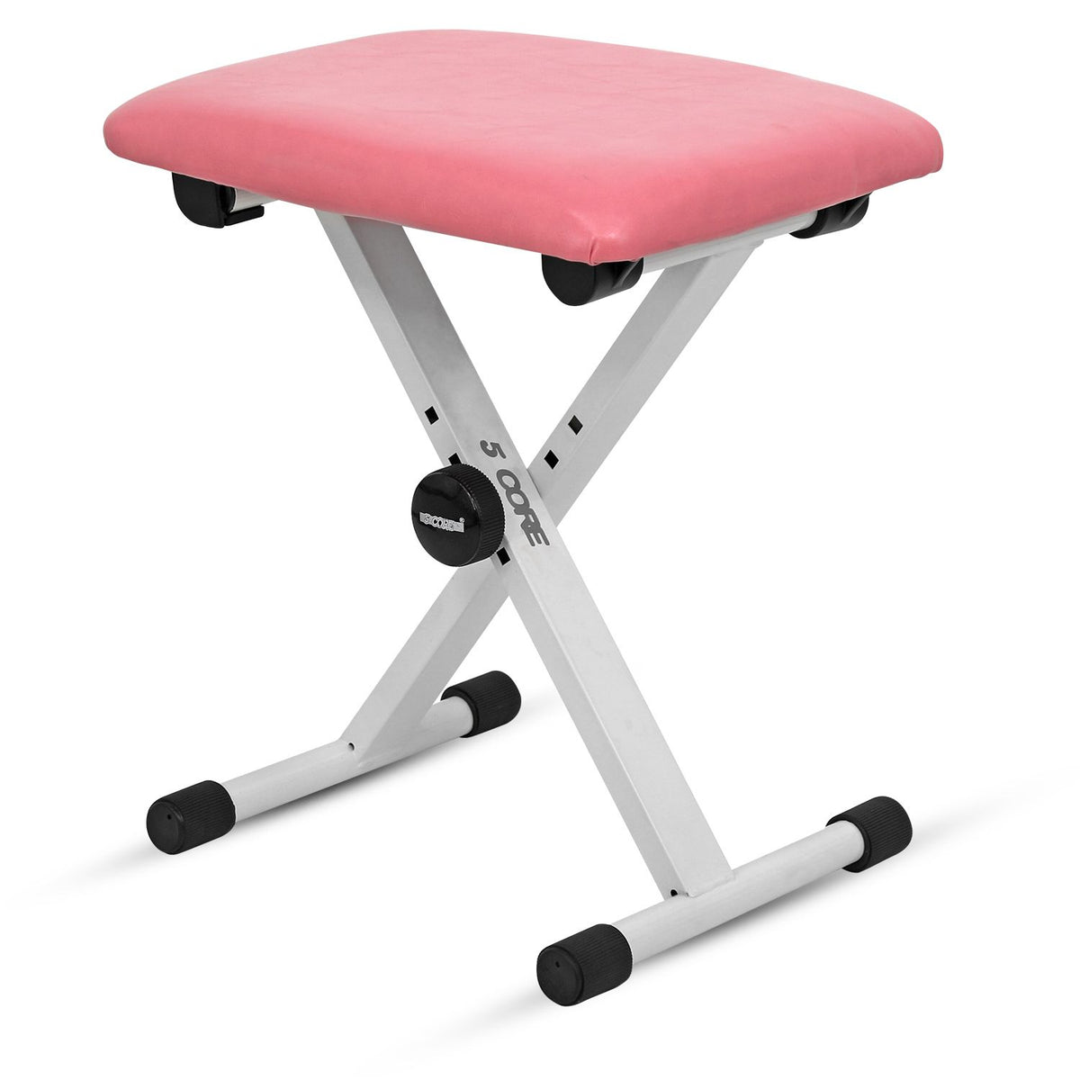 5 Core Keyboard Bench X Style Piano Stool Padded Adjustable Keyboards Chair - KBB 02 PNK