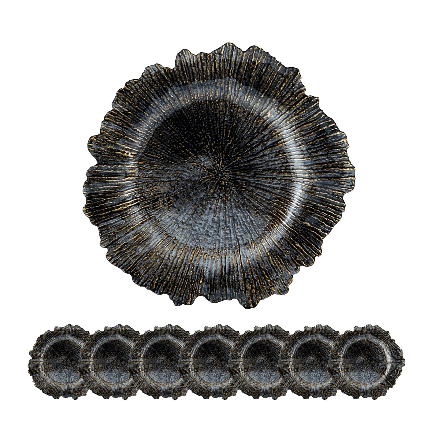 8 Pack Reef Plastic Charger Plate, D13"