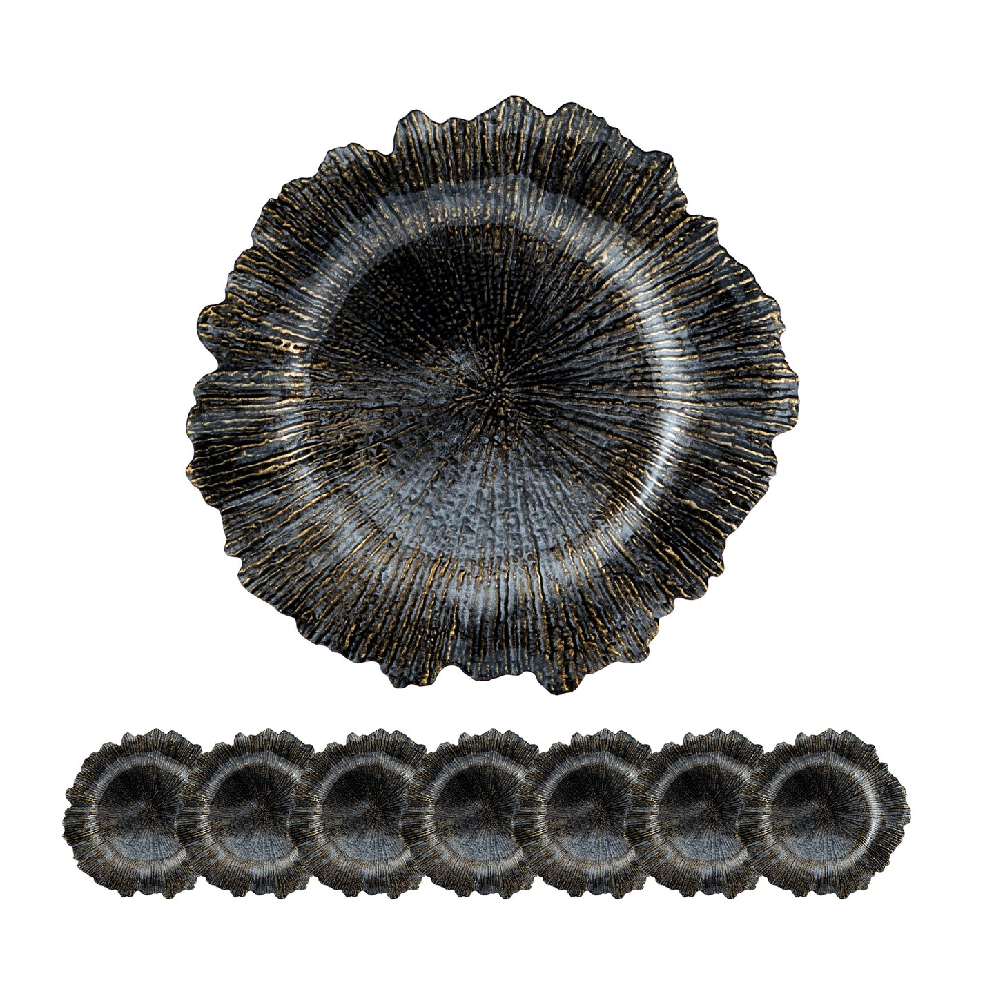 8 Pack Reef Plastic Charger Plate, D13"