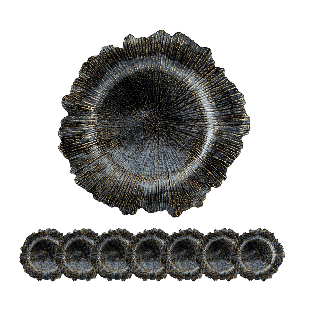 8 Pack Reef Plastic Charger Plate, D13"
