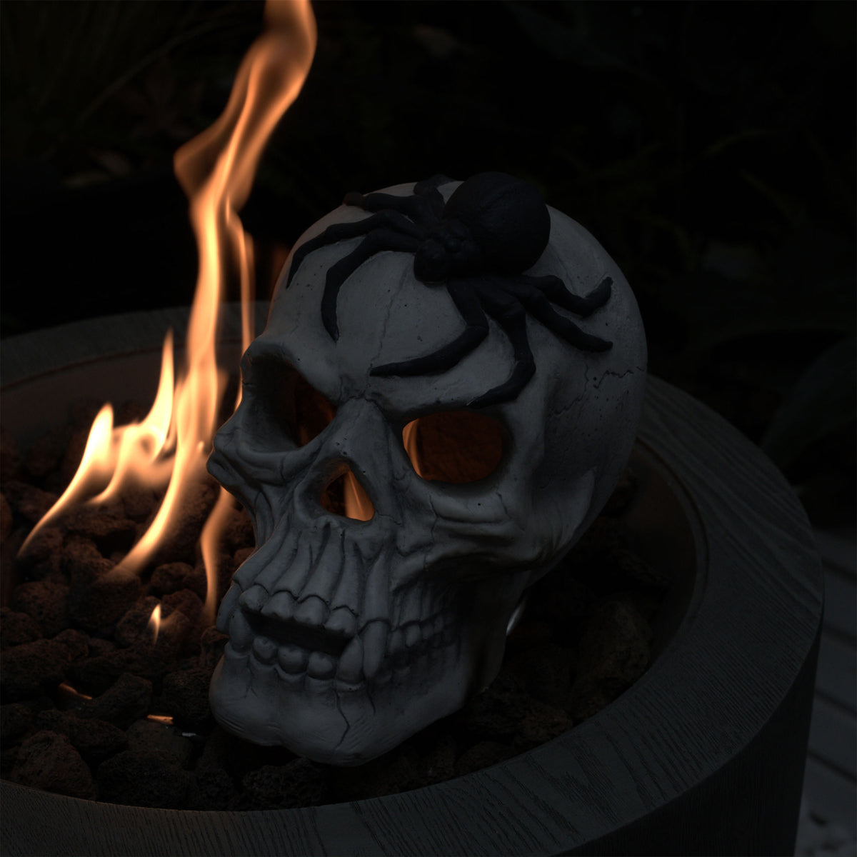 Fire Pit Demon Skull Gas Log for Ventless & Vent Free, Propane, Gel, Ethanol, Electric, Outdoor Fireplace and Fire Pit, Halloween Decor - Patent Pending