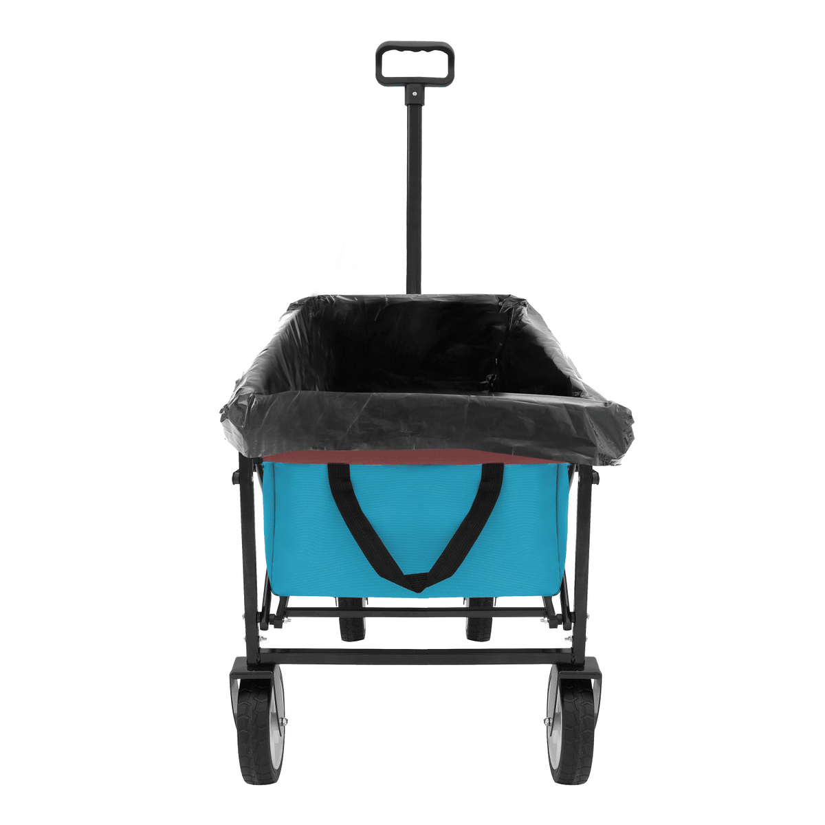 Minimeetall Multi-use Bag,Collapsible Foldable Wagon Cart Beach Wagon Heavy Duty Utility Cart Utility Wagon Grocery Cart for for Camping 3pcs plastic Liner bag /Cover , Cyan