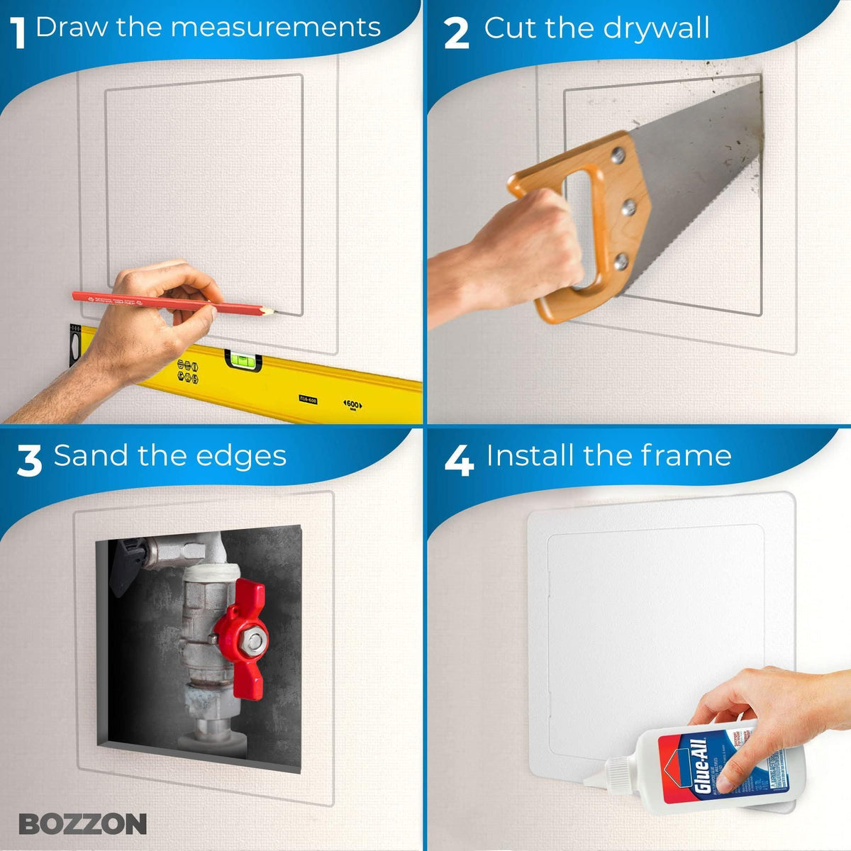 Access Panel for Drywall 24x24 inch Wall Hole Cover Access Door Plumbing Access Panel for Drywall Heavy Durable Plastic White